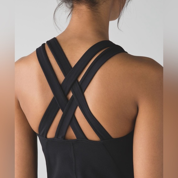 Lululemon Compassion Tank in black Strappy Athletic work out tank built in bra - Picture 15 of 15